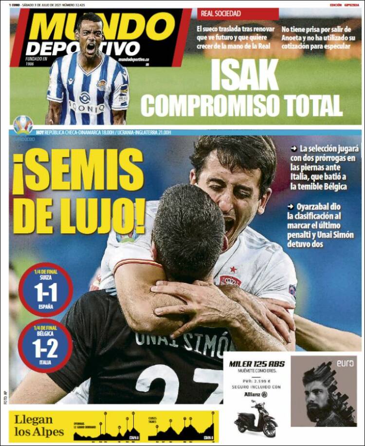 Portada de Mundo Deportivo Gipuzkoa (Espa&ntilde;a)