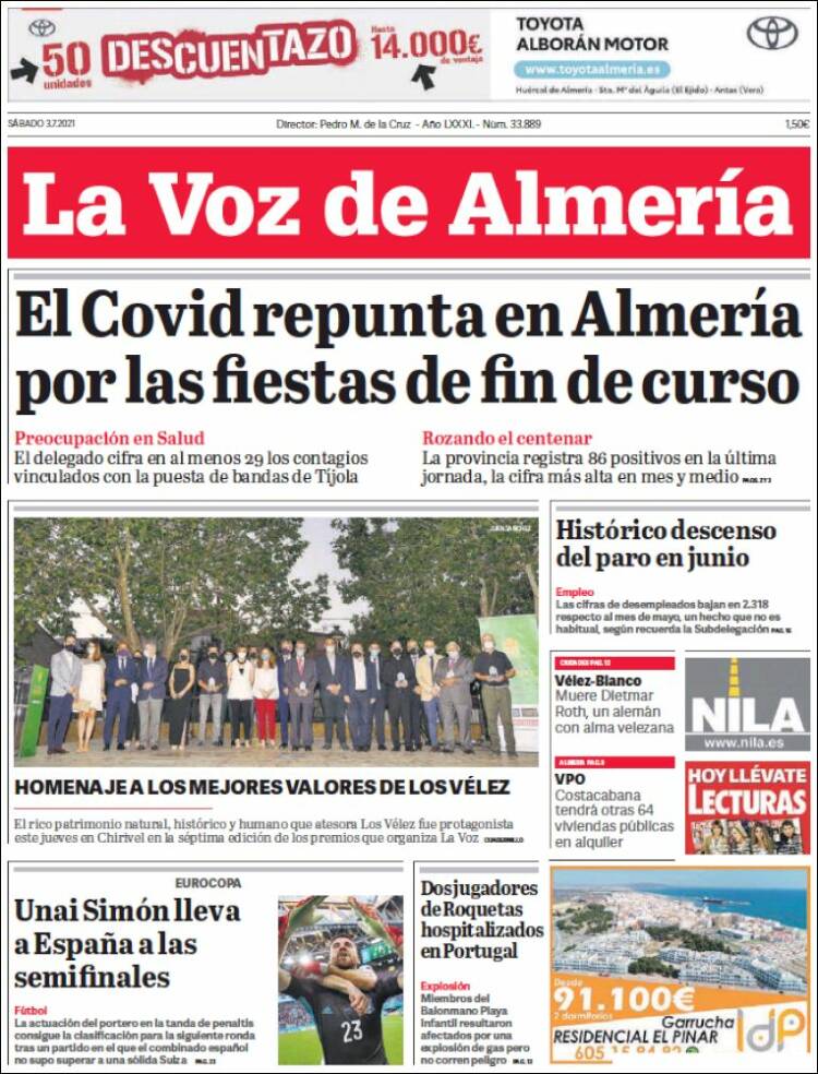 Portada de La Voz de Almería (Espa&ntilde;a)