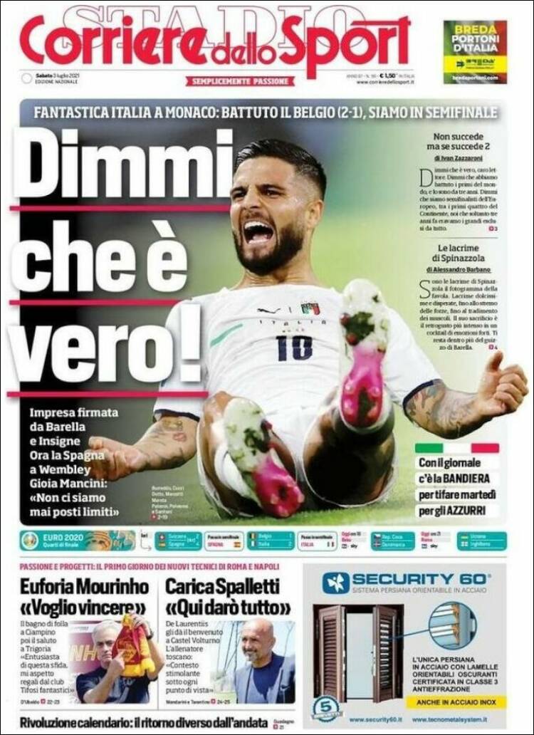 Portada de Corriere dello Sport (Italia)