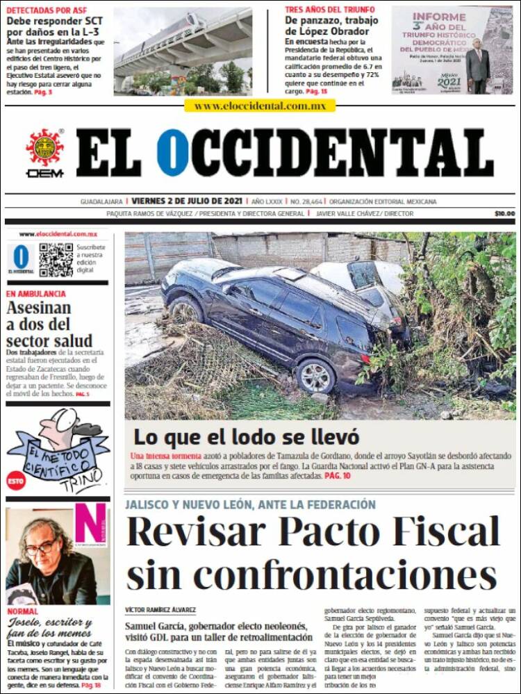 Portada de El Occidental (México)