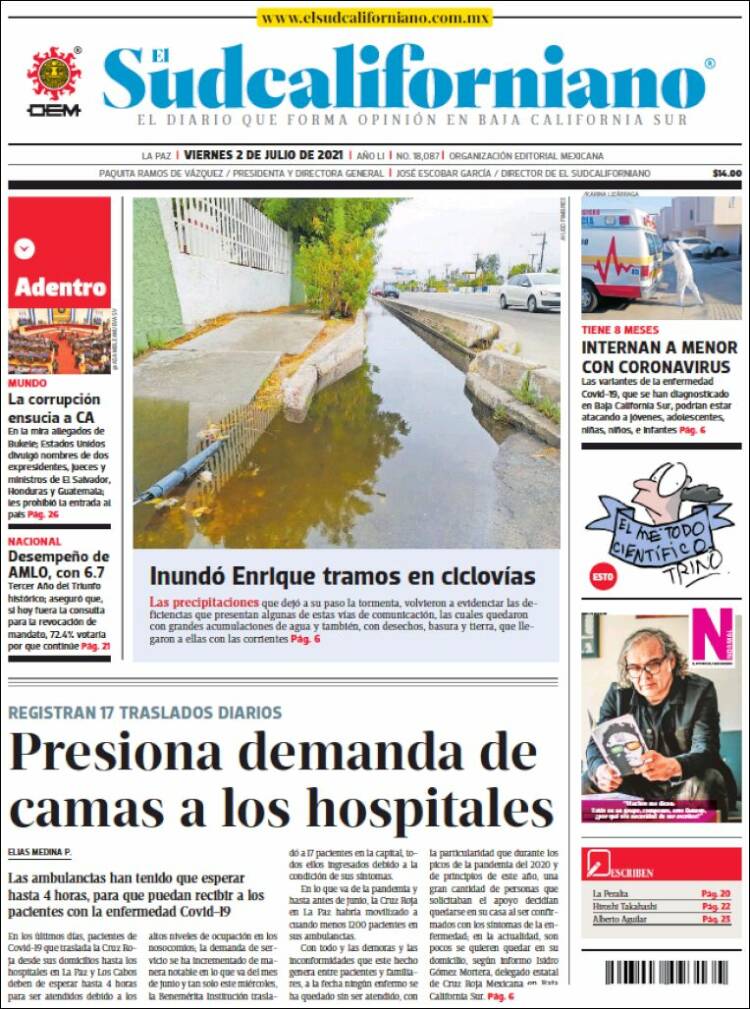Portada de El Sudcaliforniano (México)