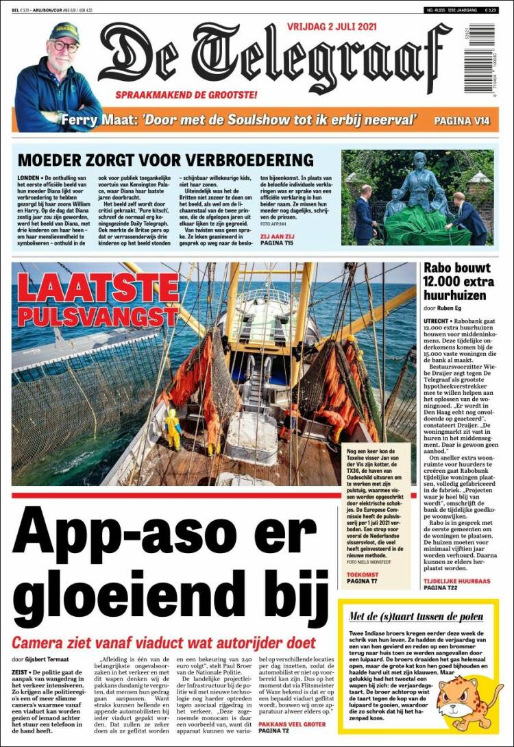 Portada de De Telegraaf (Pa&iacute;ses Bajos)