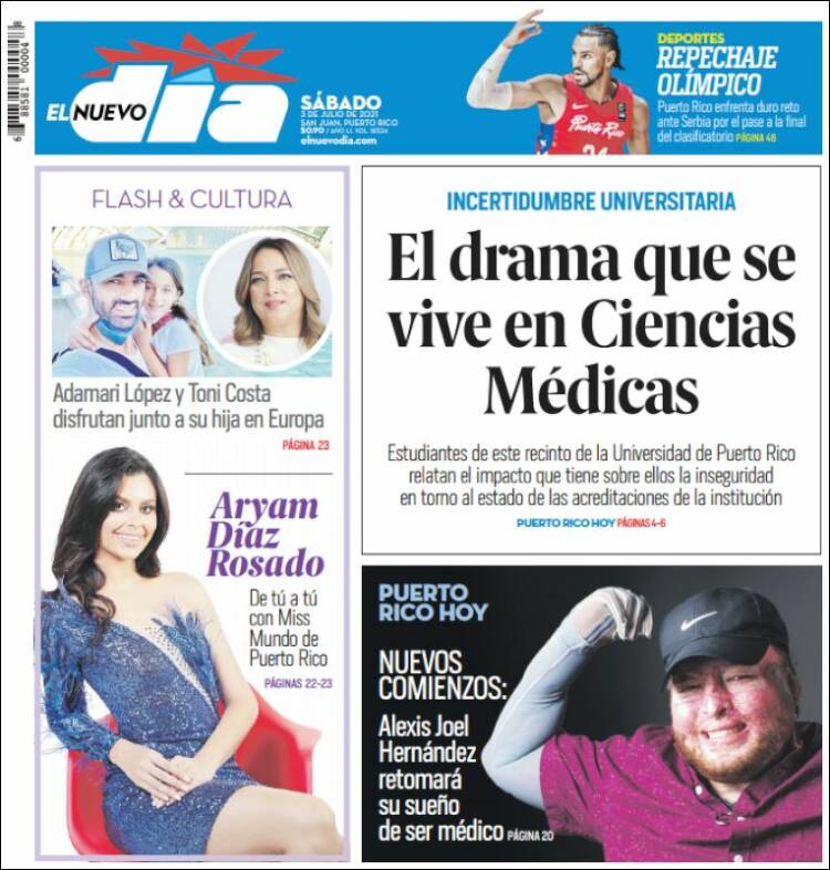 Portada de El Nuevo Día (Puerto Rico)