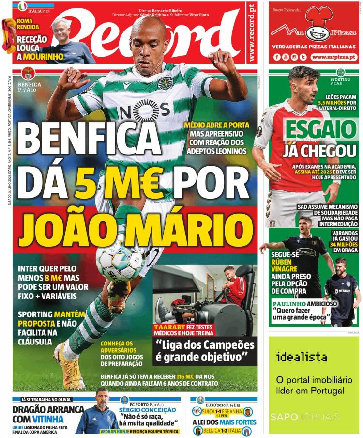 Portada de Record (Portugal)