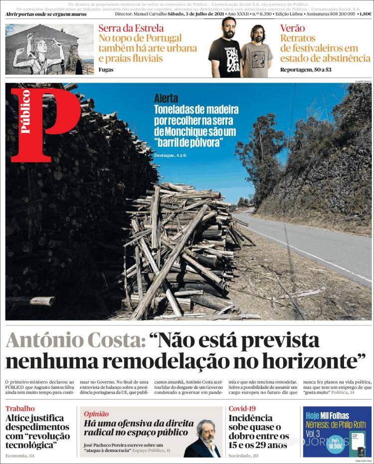 Portada de Público (Portugal)