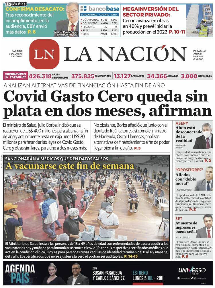Portada de La Nación (Paraguay)