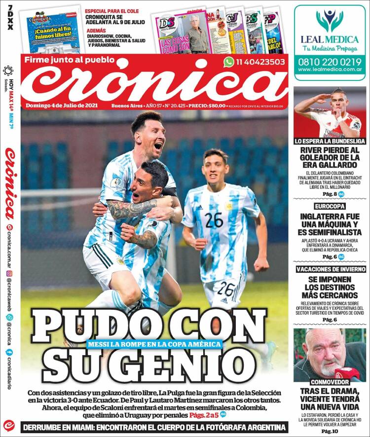 Portada de Crónica (Argentina)