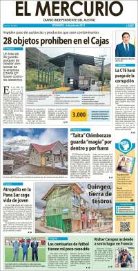 Portada de Diario El Mercurio (Ecuador)