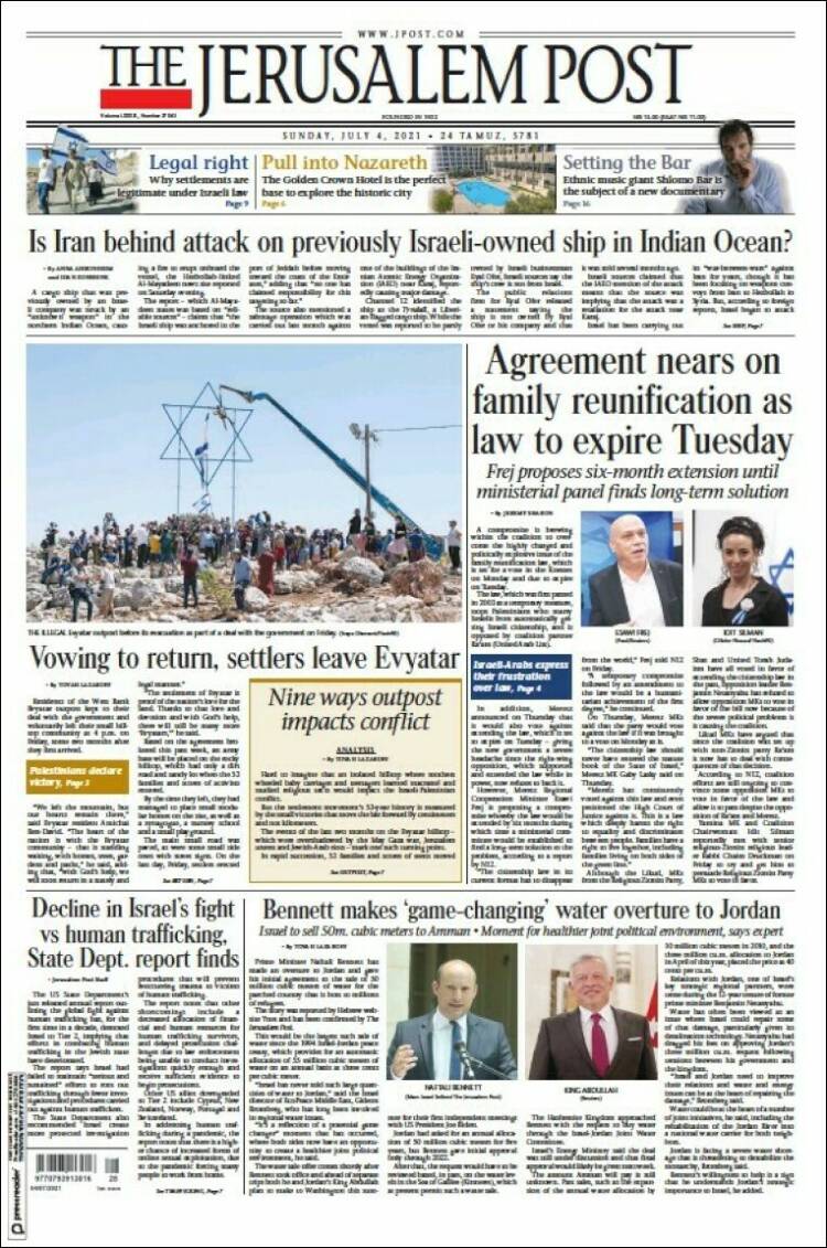 Portada de The Jerusalem Post (Israel)