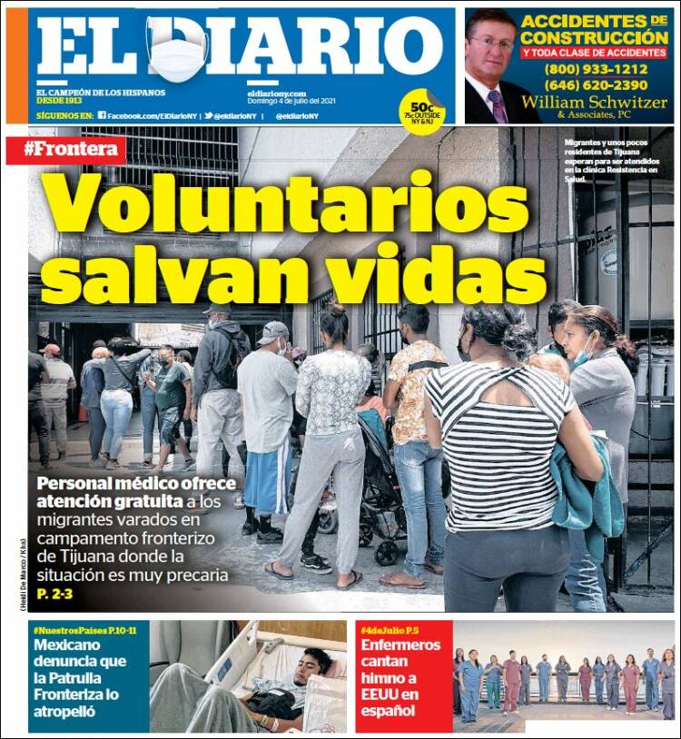 Portada de El Diario NY (USA)