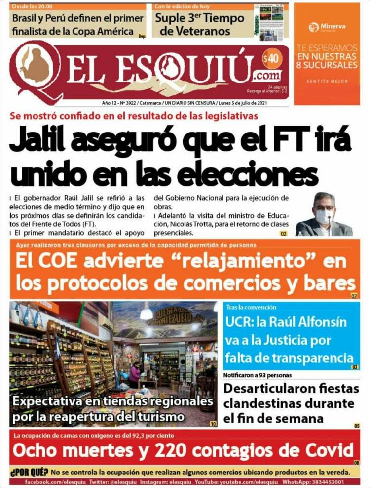 Portada de El Esquiu (Argentina)
