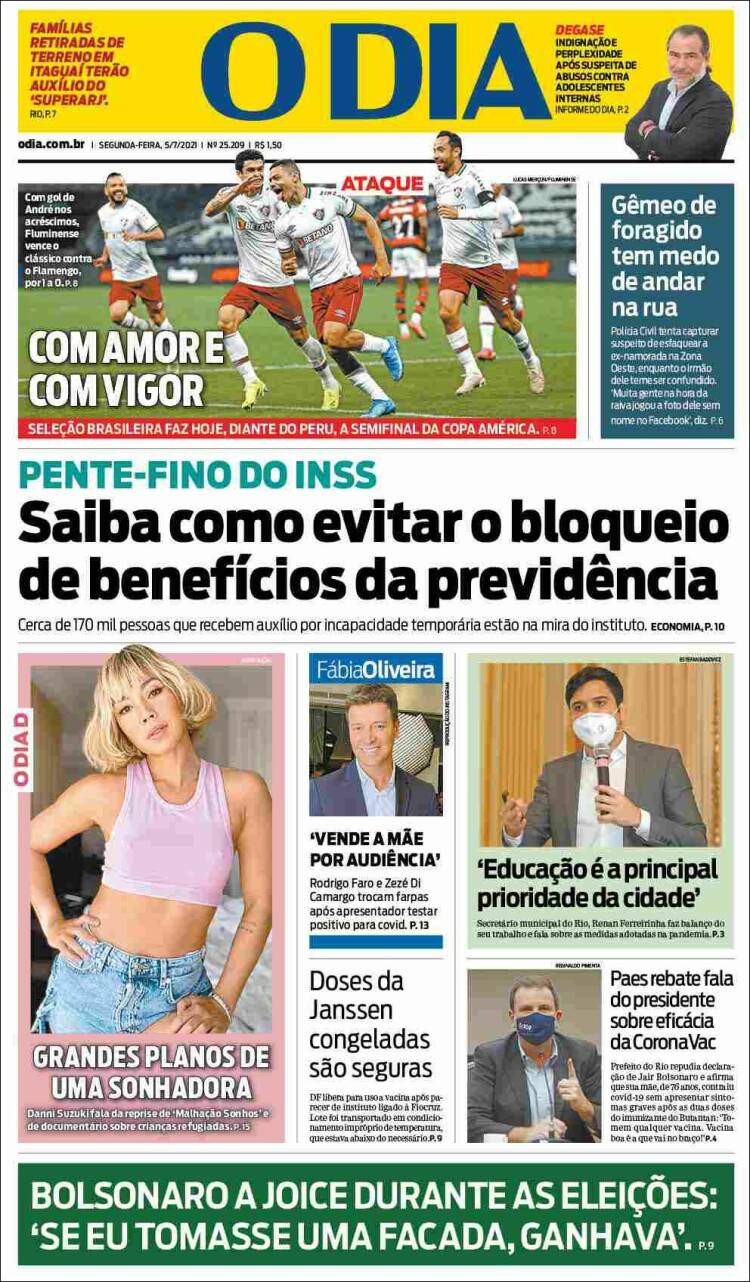 Portada de O Dia (Brasil)