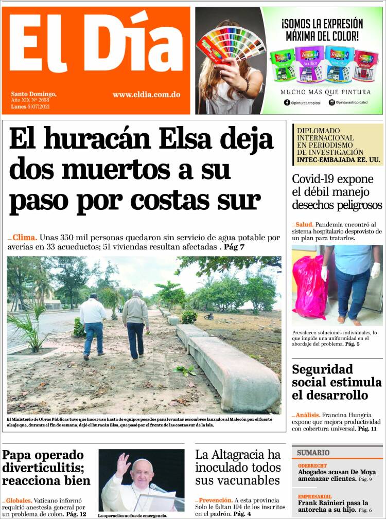 Portada de El Día (R. Dominicana)