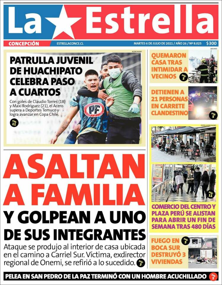 Portada de La Estrella de Concepción (Chile)