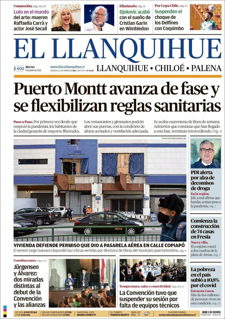 Portada de El Llanquihue (Chile)