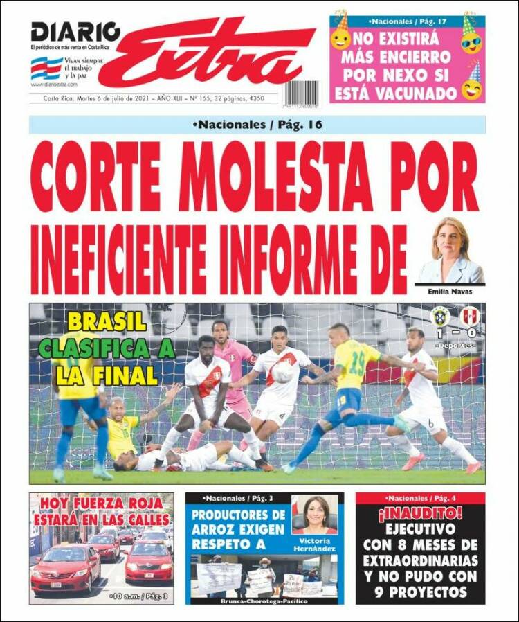 Portada de Diario Extra (Costa Rica)