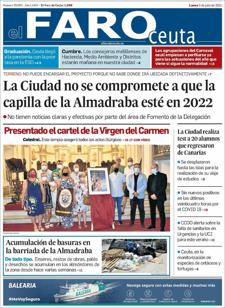 Portada de El Faro de Ceuta (España)