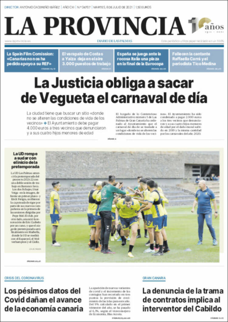 Portada de La Provincia (España)