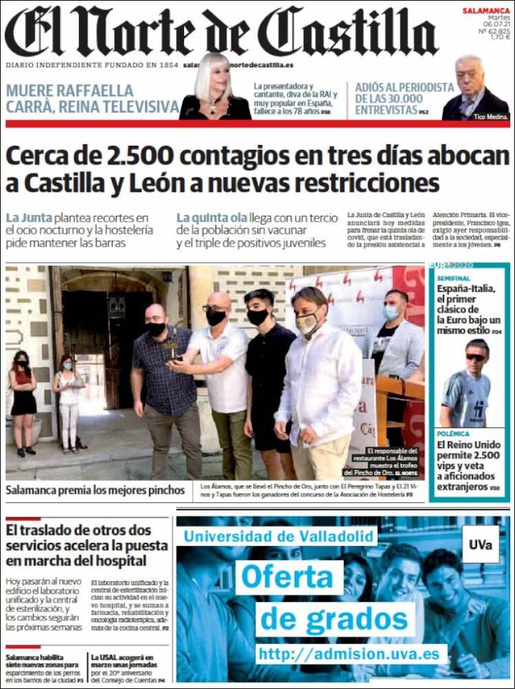 Portada de Norte de Castilla - Salamanca (España)