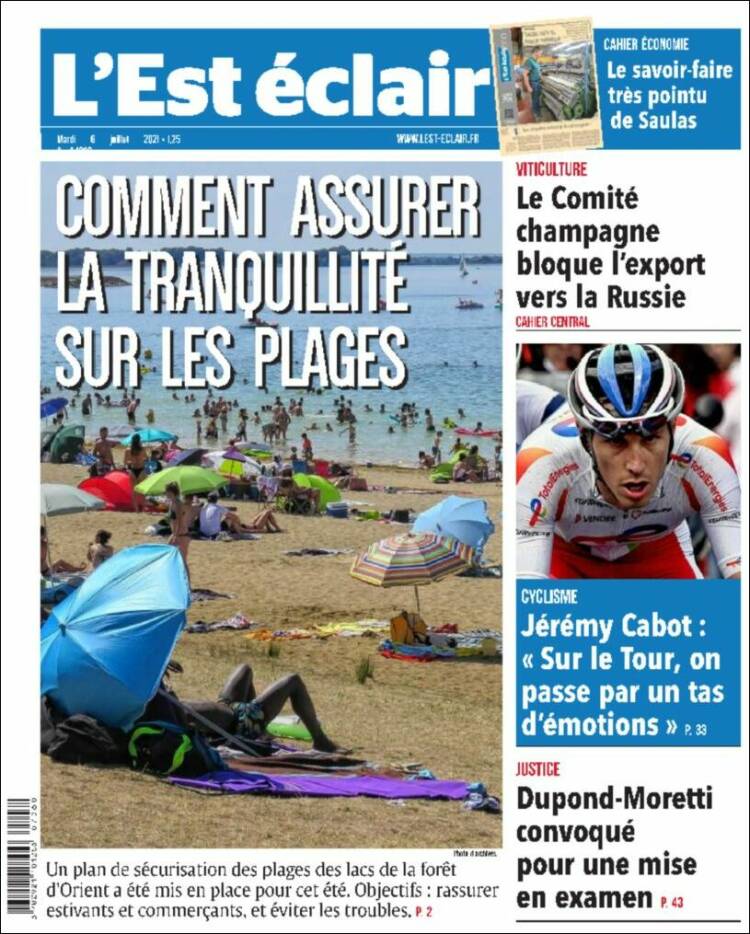 Portada de L'Est Eclair (Francia)