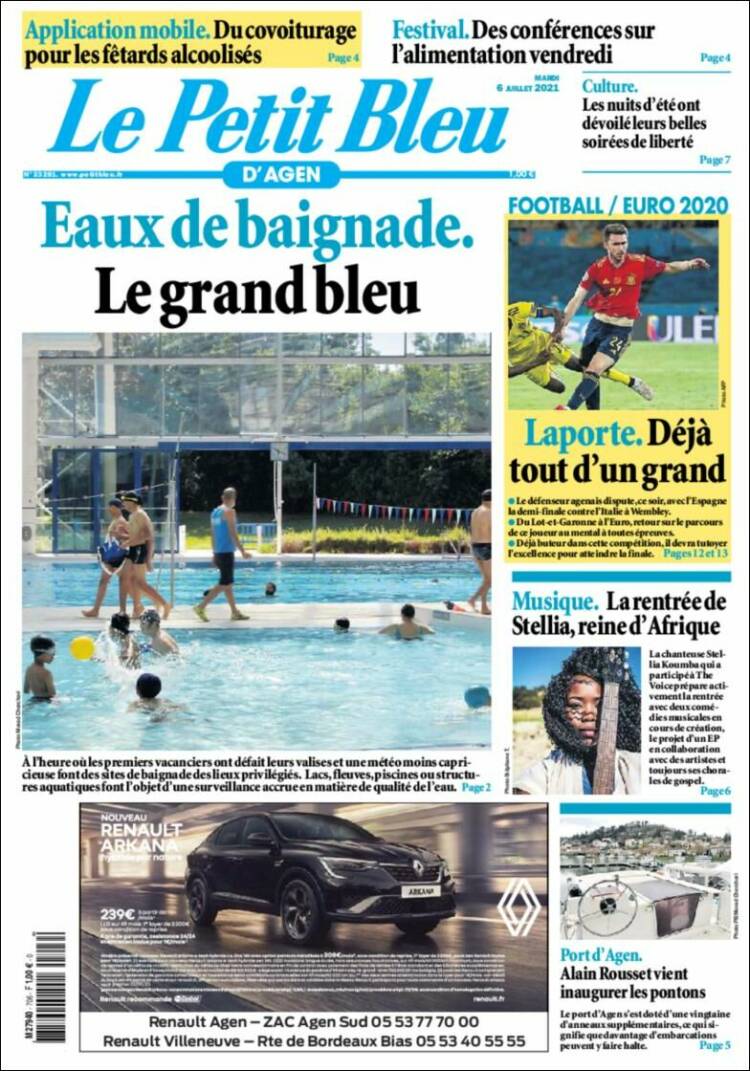 Portada de Le Petit Bleu (Francia)