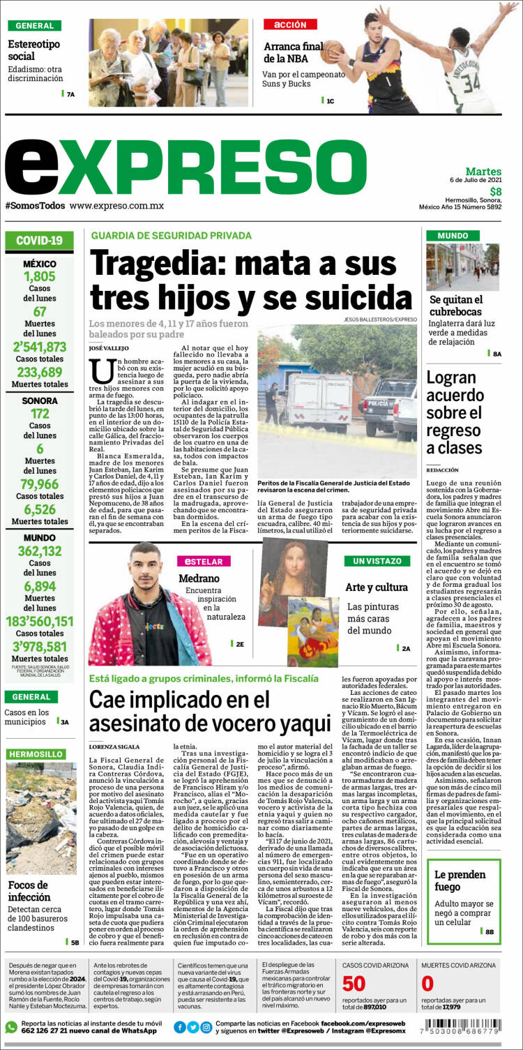 Portada de Expreso (M&eacute;xico)