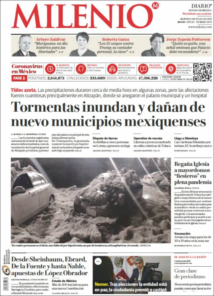 Portada de Milenio - Estado de México (M&eacute;xico)