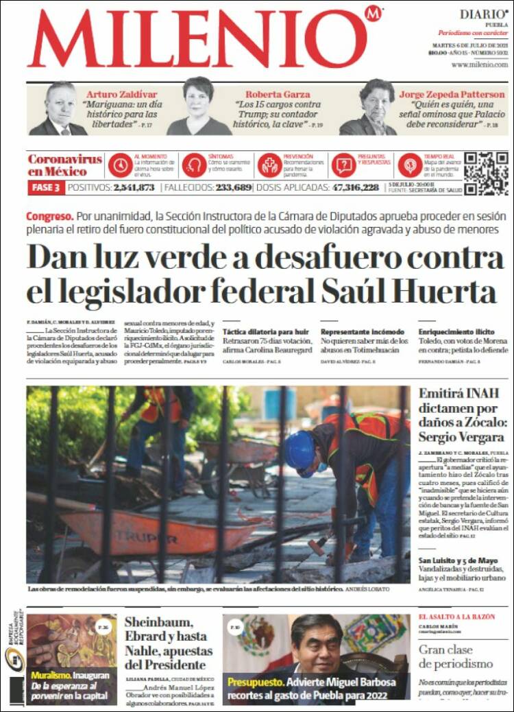 Portada de Milenio de Puebla (M&eacute;xico)