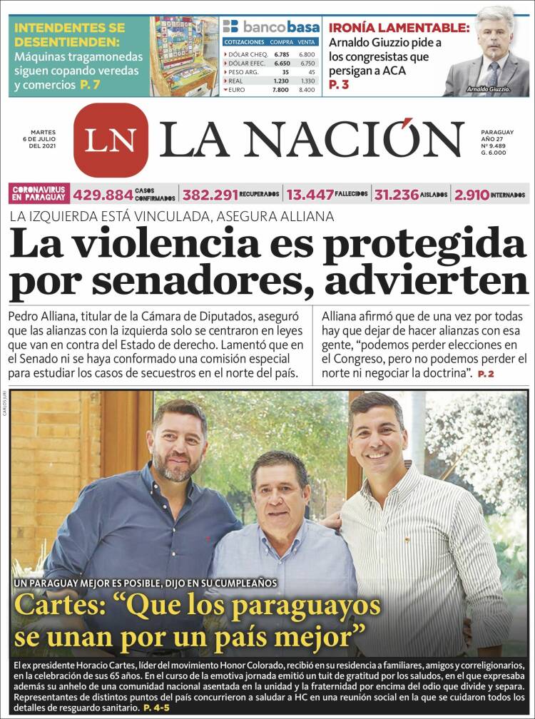 Portada de La Nación (Paraguay)