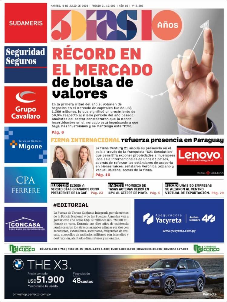 Portada de 5 Días (Paraguay)