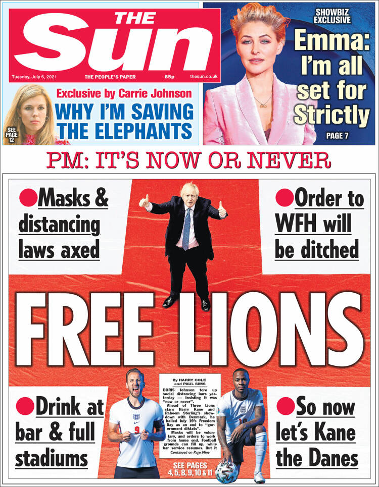 Portada de The Sun (Reino Unido)