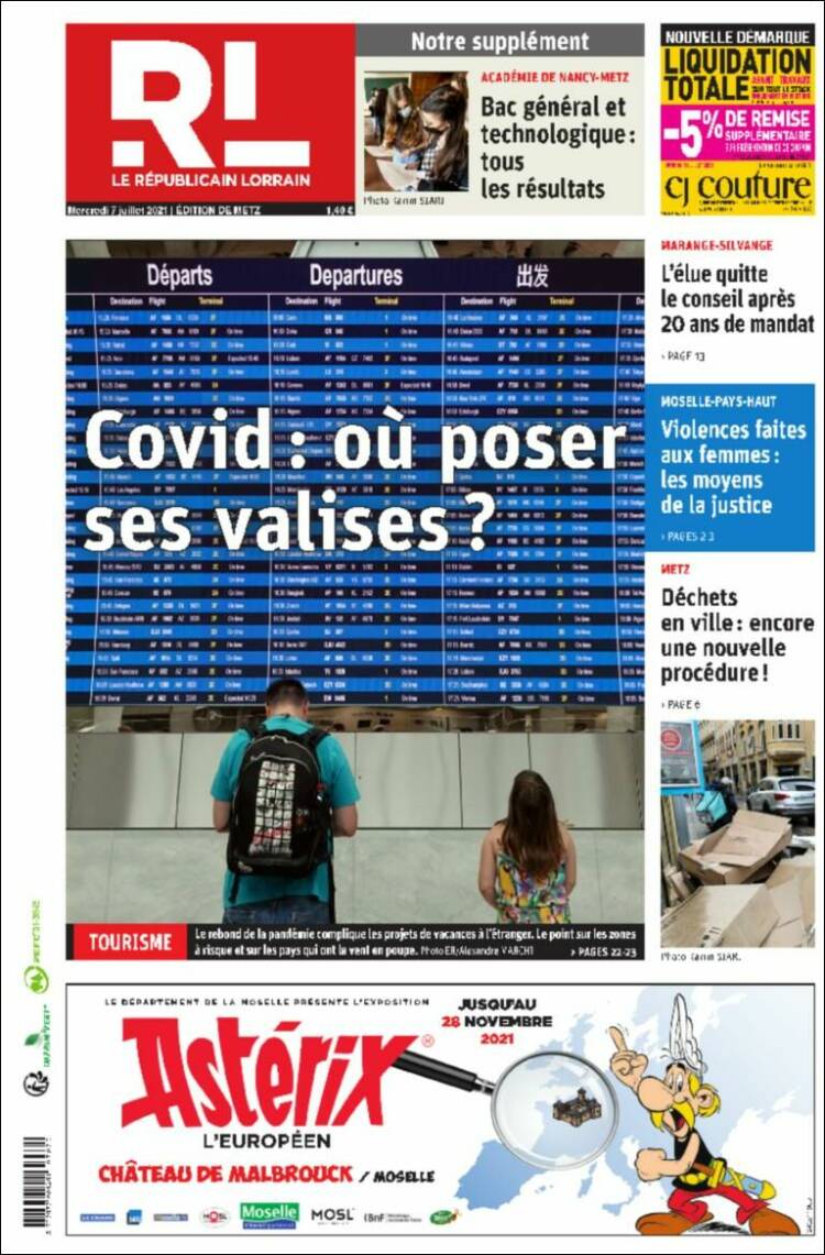 Portada de Le Republicain Lorrain (Francia)