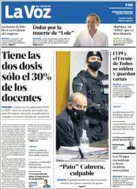 Portada de La Voz del Interior (Argentina)