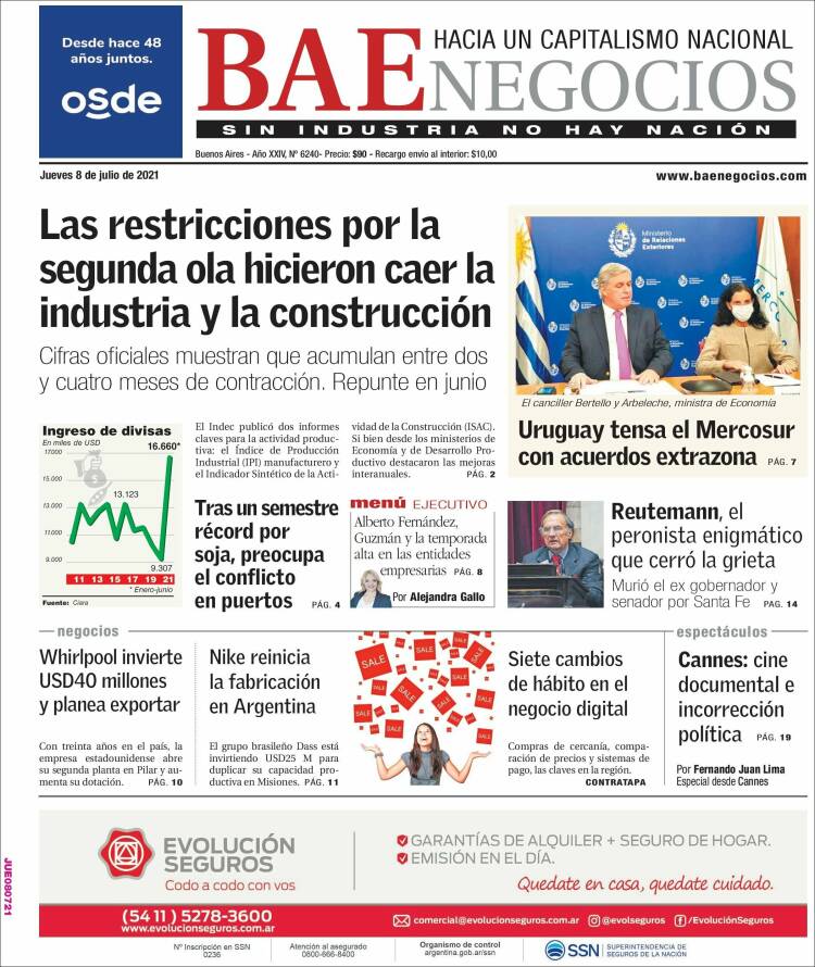 Portada de Buenos Aires Económico (Argentina)