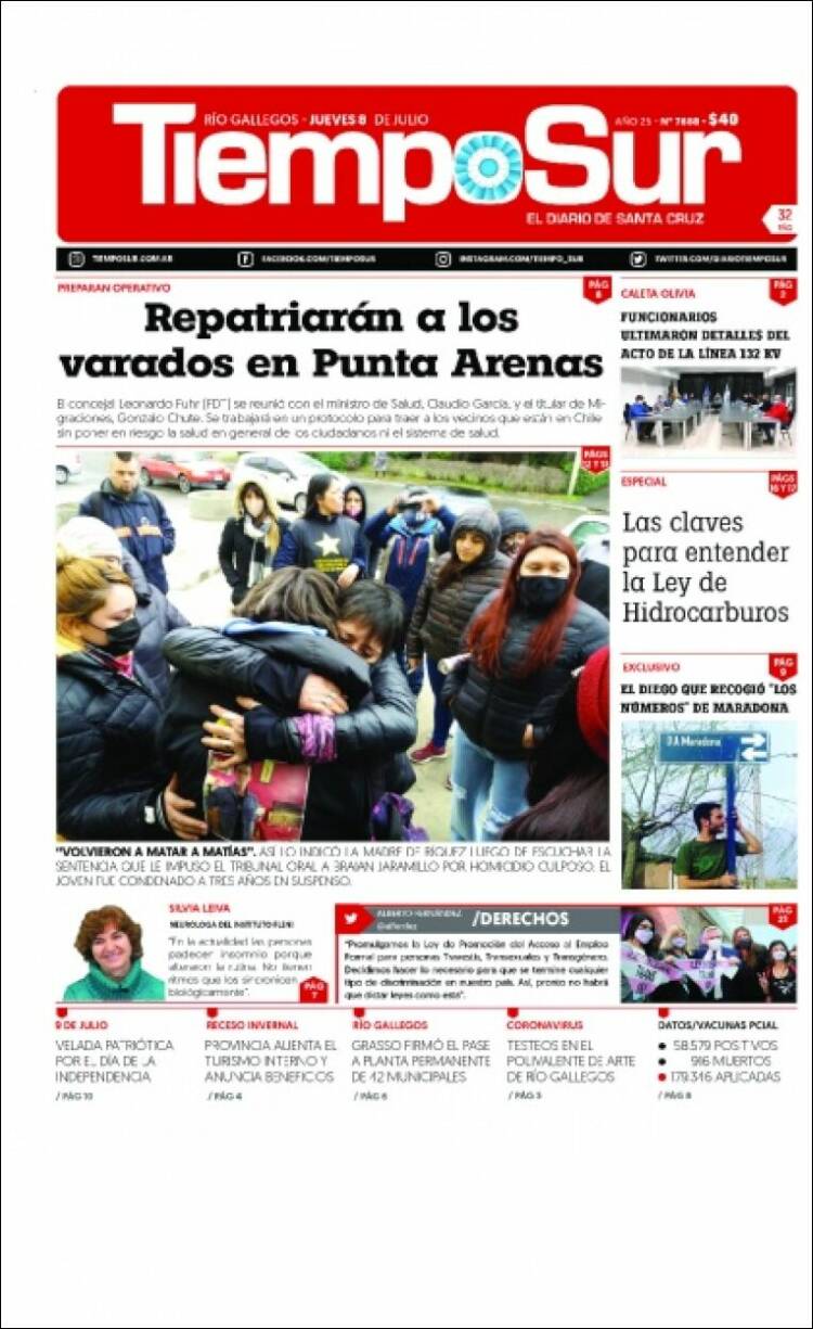 Portada de Tiempo Sur (Argentina)