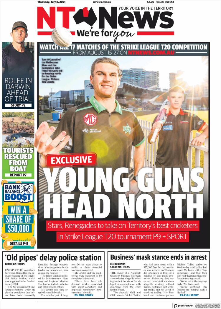 Portada de Northern Territory News (Australia)