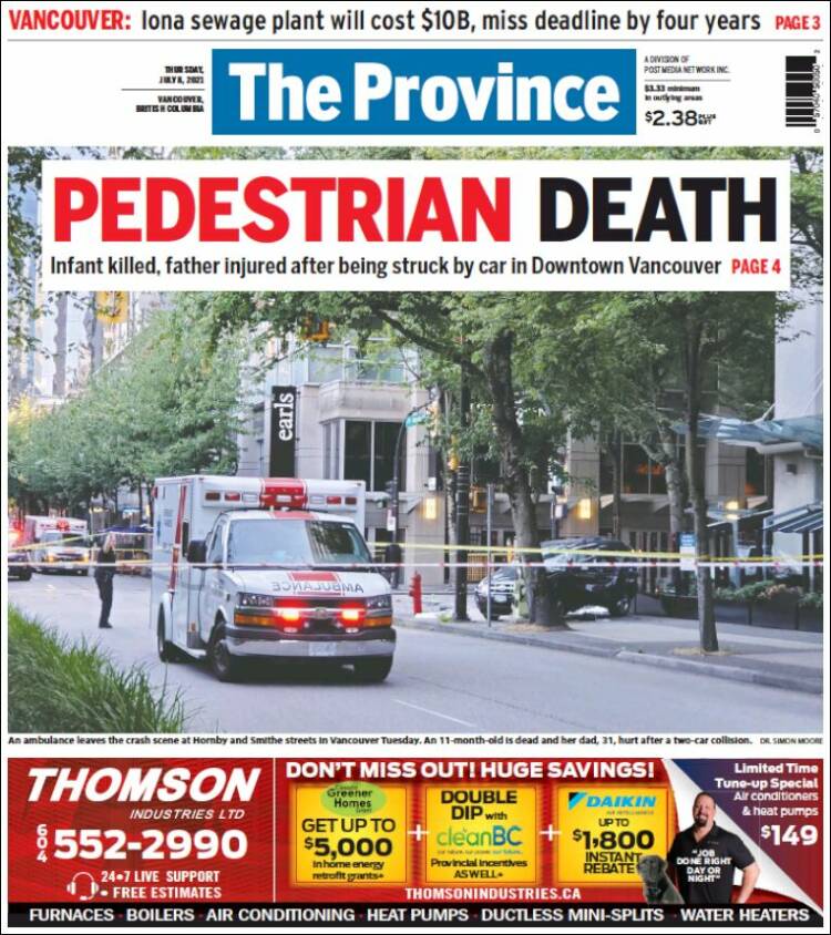 Portada de The Province (Canadá)