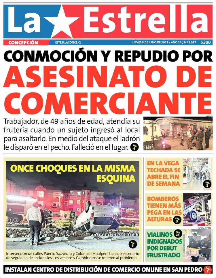 Portada de La Estrella de Concepción (Chile)