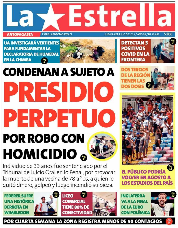 Portada de La Estrella del Norte (Chile)