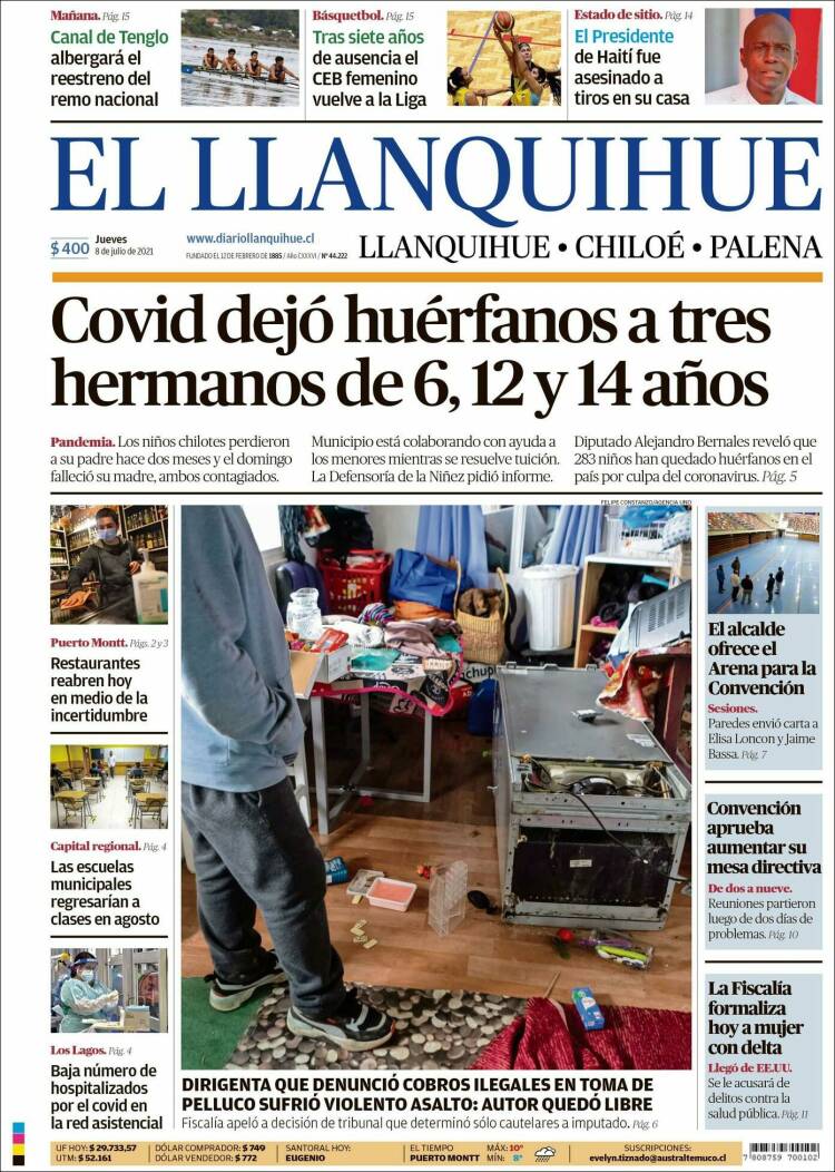 Portada de El Llanquihue (Chile)