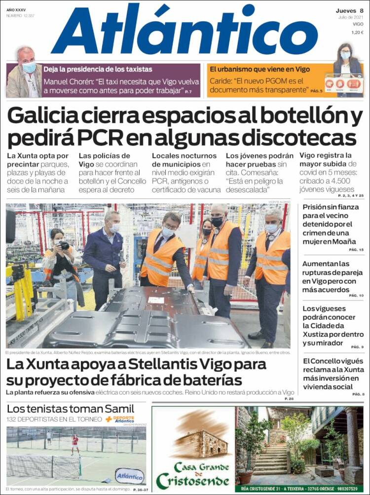 Portada de Atlántico Diario (España)