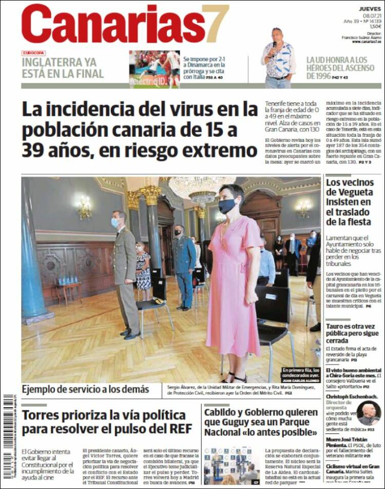 Portada de Canarias 7 (España)