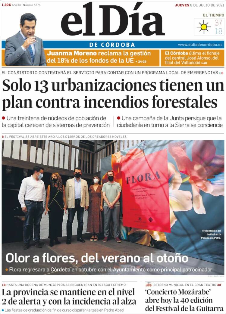 Portada de El Día de Córdoba (España)