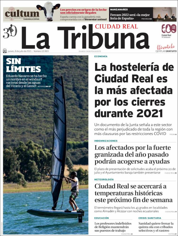 Portada de La Tribuna de Ciudad Real (España)