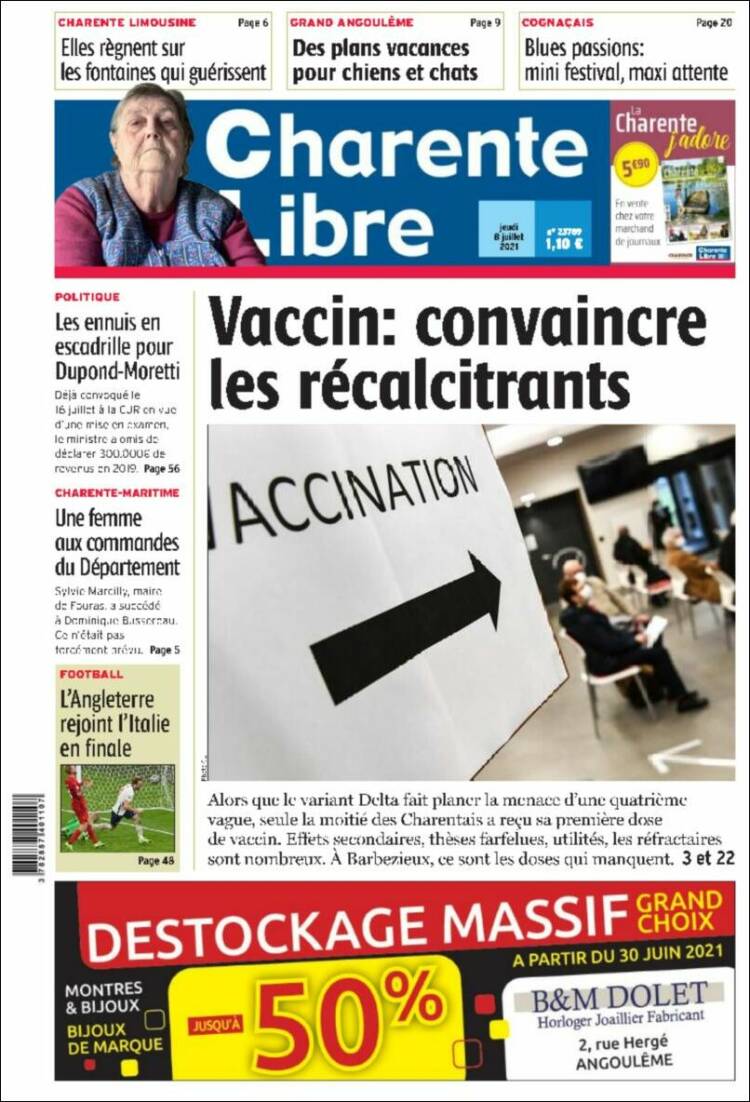 Portada de Charente Libre (Francia)