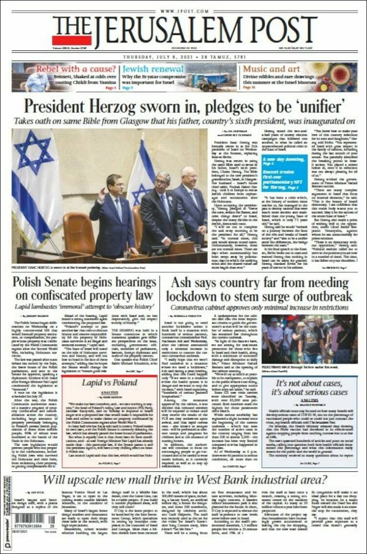 Portada de The Jerusalem Post (Israel)