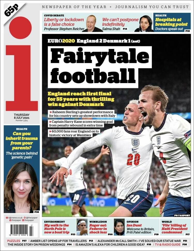 Portada de The i (Reino Unido)