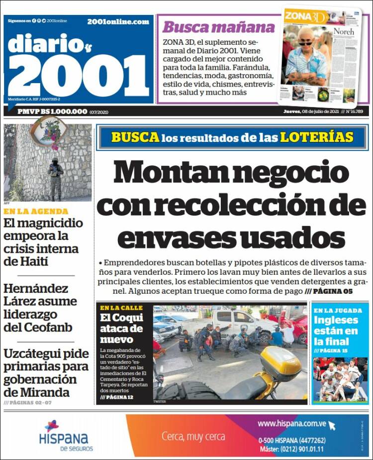 Portada de 2001 - Dosmiluno (Venezuela)