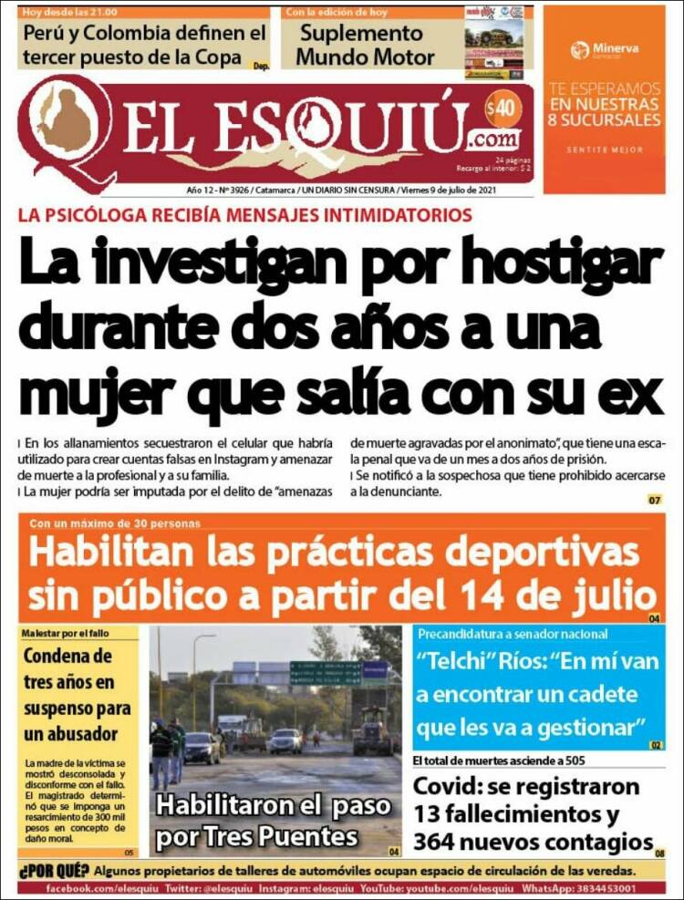 Portada de El Esquiu (Argentina)