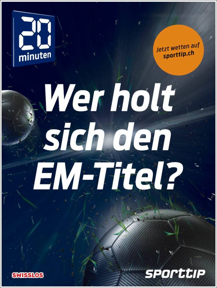 Portada de 20Minuten - Zürich (Suiza)